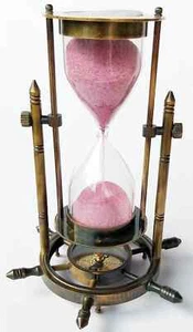 Vintage Sand Timer(Hourglass Sand Clock) Nautical Maritime Antique Full Brass - Picture 1 of 5