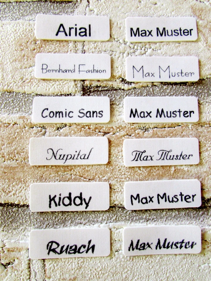 MARKENLOS S E L B S T K L E B E N D ! Wäscheschilder Einschulung Namensschilder Label