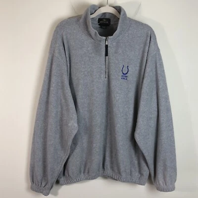 Antigua Indianapolis Colts Long Sleeve 1/4 Zip Fleece Pullover XL Grey - Image 1 of 4
