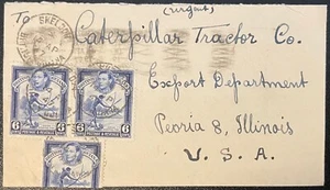 1947 British Guiana #233c(3) on cover, Skeldon to US; fishing topical *d - Picture 1 of 2