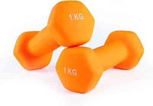 1KG x 2 Manubri in Neoprene Ferro Pesi Mano Allenamento Aerobico Fitness Palestra Arancione - Foto 1 di 14