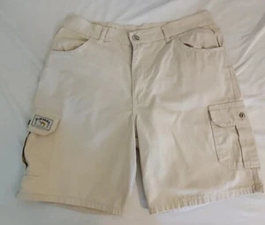 Men's Camel 🐪 Company Cigarettes Ivory Cotton Cargo Shorts 34 x 9 VTG RARE MINT - Picture 1 of 13