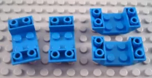 LEGO Lot of 4 Blue 2x4 Double Inverted Cockpit Slopes - Picture 1 of 1
