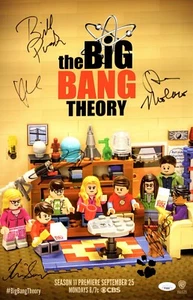 Big Bang Theory Multi Autographed 11X17 Poster Cuoco Galecki 6 Autos JSA YY54041 - Picture 1 of 2