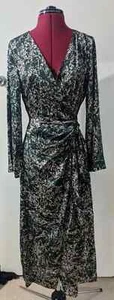 Zara Long Sleeve Printed Dress With Knot Size S RRP £49.99 - Picture 1 of 11