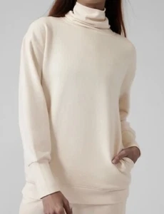 Athleta Cream Balance Cinch Rollkragen Sweatshirt Lyocell Modal Blend Damen XL - Bild 1 von 11