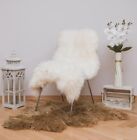Genuine Sheepskin Rug Single Pelt Luxury Bright Ivory White Sheepskin Rug 2x3 ft