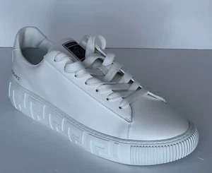 Versace Men's White Leather Sneakers 13.5 US (46.5 Euro) Italy DSU8404 - Picture 1 of 16