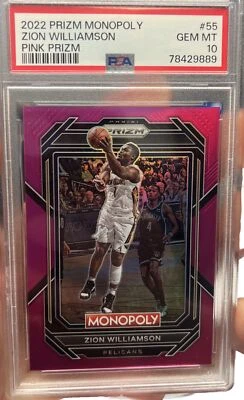 ZION WILLIAMSON 2022-23 Panini Prizm Monopoly Pink Prizm /149 #55 PSA 10 Pop 7 - Image 1 of 2