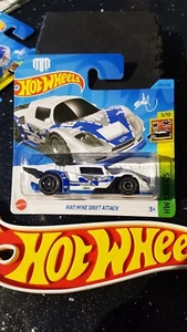 Hot Wheels **MAY SALE** ~ Mad Mike Drift Attack, Short Card, White/Blue.  *NEW* - Picture 1 of 6