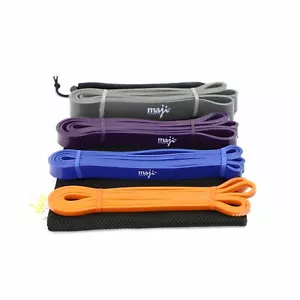 Paquete de 4 súper bandas de entrenamiento de cuerpo completo con niveles de resistencia codificados por colores (SZ09) - Imagen 1 de 4