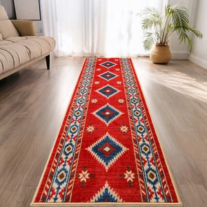 Tappeto design arancione sud ovest profilo medio retro tela misura personalizzata - Foto 1 di 4