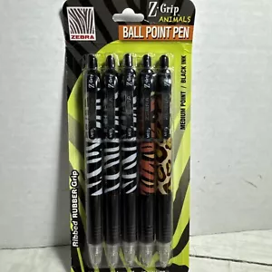 Zebra Z-Grip Animals Ball Point Pen Med Point 5 Pack - Picture 1 of 5