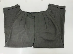 Hagger Black Label Mens Dress Pants Size 36x30 Gray Pleated Cuffed - Picture 1 of 11