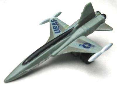 1989 FUNRISE MICRO MACHINES USAF GRAY 1 1/2" MILITARY FIGHTER JET AIRPLANE - Image 1 of 4