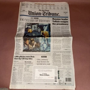 San Diego Union Tribune Edizione Limitata Millennio Certificato NewsKeeper - Foto 1 di 5