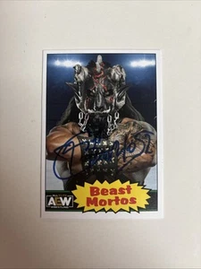 Beast Mortos Autographed Custom 1984 AEW Card Wrestling Star A-798 - Picture 1 of 2