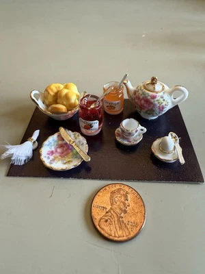 Dollhouse Miniature Reuter Porcelain Continental Breakfast - Image 1 of 4