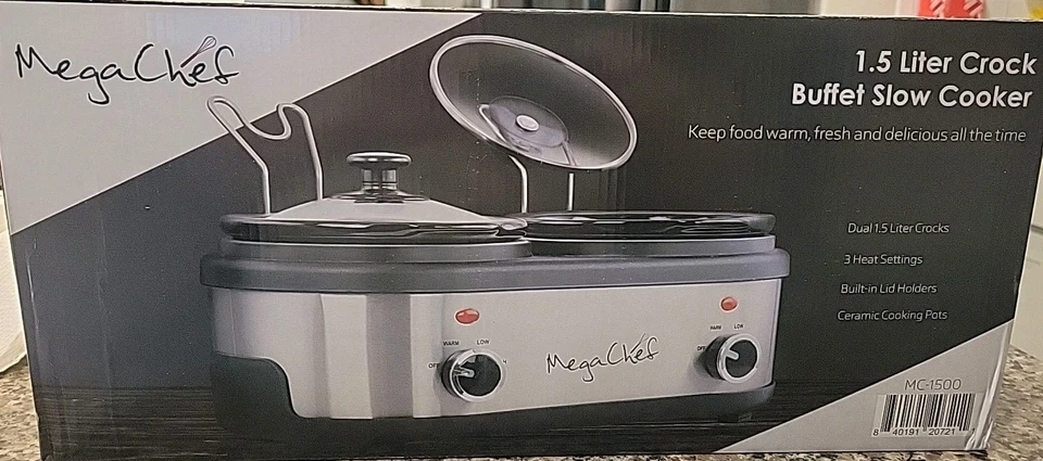 MegaChef 1.5 Liter Crock Pot Buffet Slow Cooker MC-1500 - Image 1 of 4