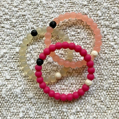 3 Lokai Bracelets - Breast Cancer Awareness Lt Pink & Fuchsia + Original - Image 1 of 3
