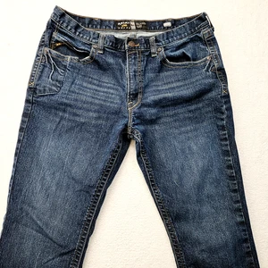 Ariat Jeans Uomo 38 X 36 M4 Rebar Stivali Relaxed Bordo Taglio Stivali Western Pantaloni Lavoro - Foto 1 di 22