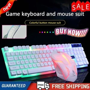 Set tasti da gioco meccanici PC tastiera e mouse cablati RGB LED 104 GTX300 USB - Foto 1 di 11