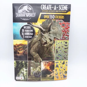 NEW Jurassic World Create-a-Scene Sticker Activity Coloring Book Pad Unused - Picture 1 of 8