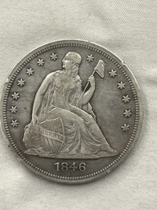 Libertad sentada 1846 XF+/AU $1 dólar, detalles nítidos, buen golpe, hallazgo difícil - Imagen 1 de 22