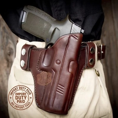 Leather OWB Holster – Open Top, Snap-On Retention Choose Model - Image 1 of 4