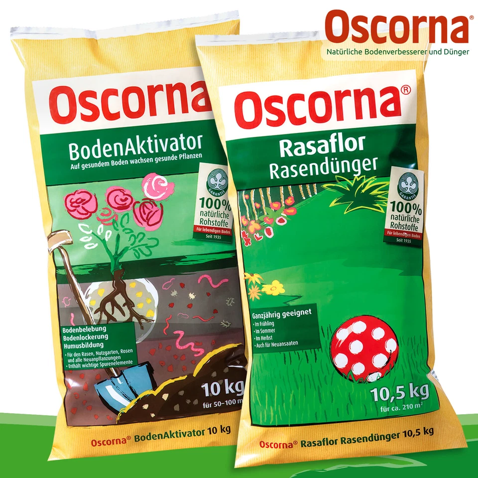 Oscorna® Set: BodenAktivator 10,0 kg + Rasaflor Rasendünger 10,5 kg - Bild 1 von 1