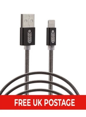 USB Charger Metallic iPhone Cable Lead For Apple iPhone 5,6,7,8,X,11,12,13 - Image 1 of 4