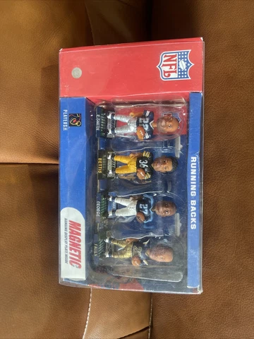 NFL RB’s Magnetic Mini Bobblehead Set Emmitt Smith Jerome Bettis Eddie George + Cover