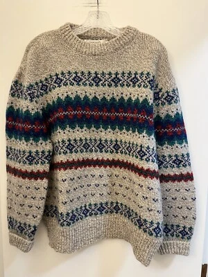Suéter de Lana American Eagle Fair Isle De Colección, Para Hombre Grande, Hecho en EE. UU. Foto 1 de 4