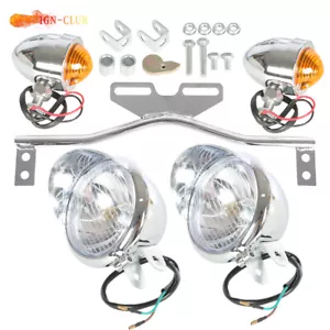 Chrome Passing Driving Spot Fog Lamp Turn Signal Light For Suzuki Touring Dyna - Foto 1 di 12