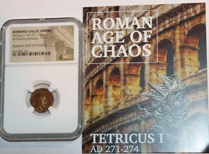 AUTHENTIC ROMAN EMPEROR TETRICUS I AD 271-274 COIN NGC CERTIFIED WITH COA - Picture 1 of 4
