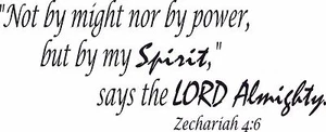 Zechariah 4:6 11"x22" Bible Verse Wall Decal by Scripture Wall Art - Decor - Picture 1 of 6