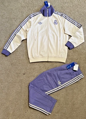 adidas Originals Beckenbauer Mens REAL MADRID Tracksuit Jacket & Pants New sz L - Image 1 of 4