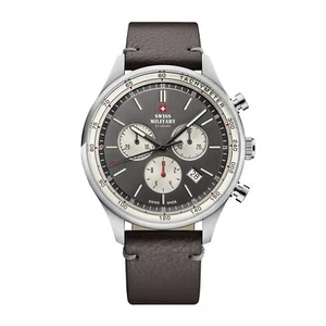 SWISS MILITARY SM34081.12 Swiss Made Chronograph Leather Strap Men's Watch - Picture 1 of 3