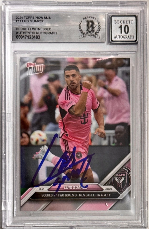 2024 Topps NOW MLS Luis Suarez #11 Inter Miami BAS Beckett Witnessed Auto 10 - Image 1 of 1
