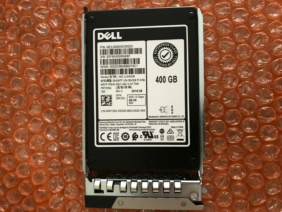 DELL SAMSUNG MZ-ILS400B 400GB SAS 12Gbps 2.5" Solid State Drive SSD MFC6G 0MFC6G - Image 1 of 1