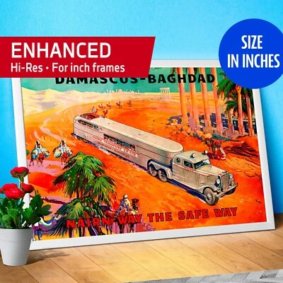 Damascus, Baghdad - Nairn transport Co. Syria. Iraq, 1935 — retro vintage travel - Image 1 of 4