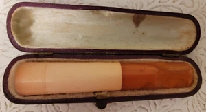 Antique Garantirt Echt Merschaum Bernstein Cigarette Cigar Holder w/ Case - Picture 1 of 4