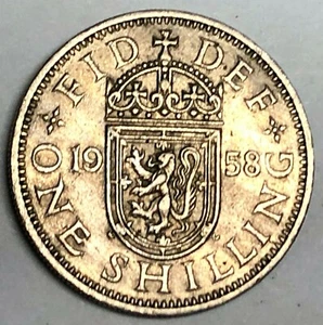 # C8580 GREAT BRITAIN COIN, SHILLING 1958 Scot. Crest - Picture 1 of 2