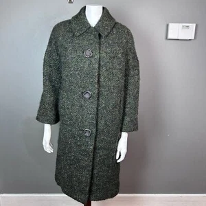 Best & Co. Mantel Damen Large Scottish Wool Tweed Grün Boucle Lang Vintage MCM - Bild 1 von 18