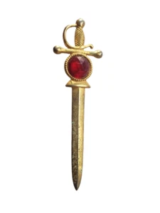 Broadcast NYC Sword Brooch Vintage 1940 Victory Pin 2.25” - Picture 1 of 3