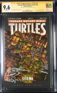 TMNT #50 CGC SS 9.6 FIRMADO BOCETO Eastman Mirage Teenage Mutant Ninja Turtles - Imagen 1 de 3