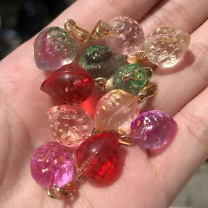 10 pz ciondoli sfumati alla fragola - ciondoli cristallo lampada ceca produzione gioielli - Foto 1 di 20