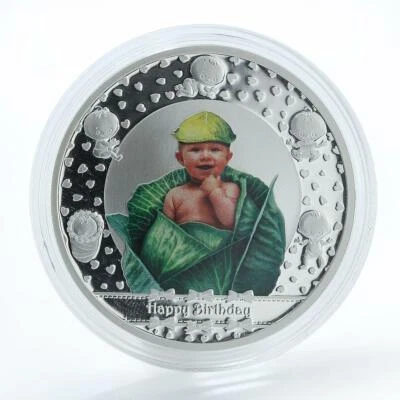 Tanzania 1000 shillings Happy Birthday silver coin 2014 - Image 1 of 4