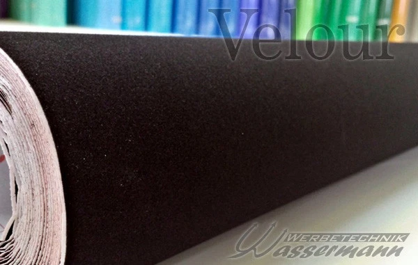 (22,72€/m²) | d-c-fix Velour schwarz, Dekorfolie, selbstklebend
