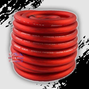 4 Gauge 10 ft RED Flex OFC Power Wire Strands Copper High Voltage Marine Cable  - Picture 1 of 6